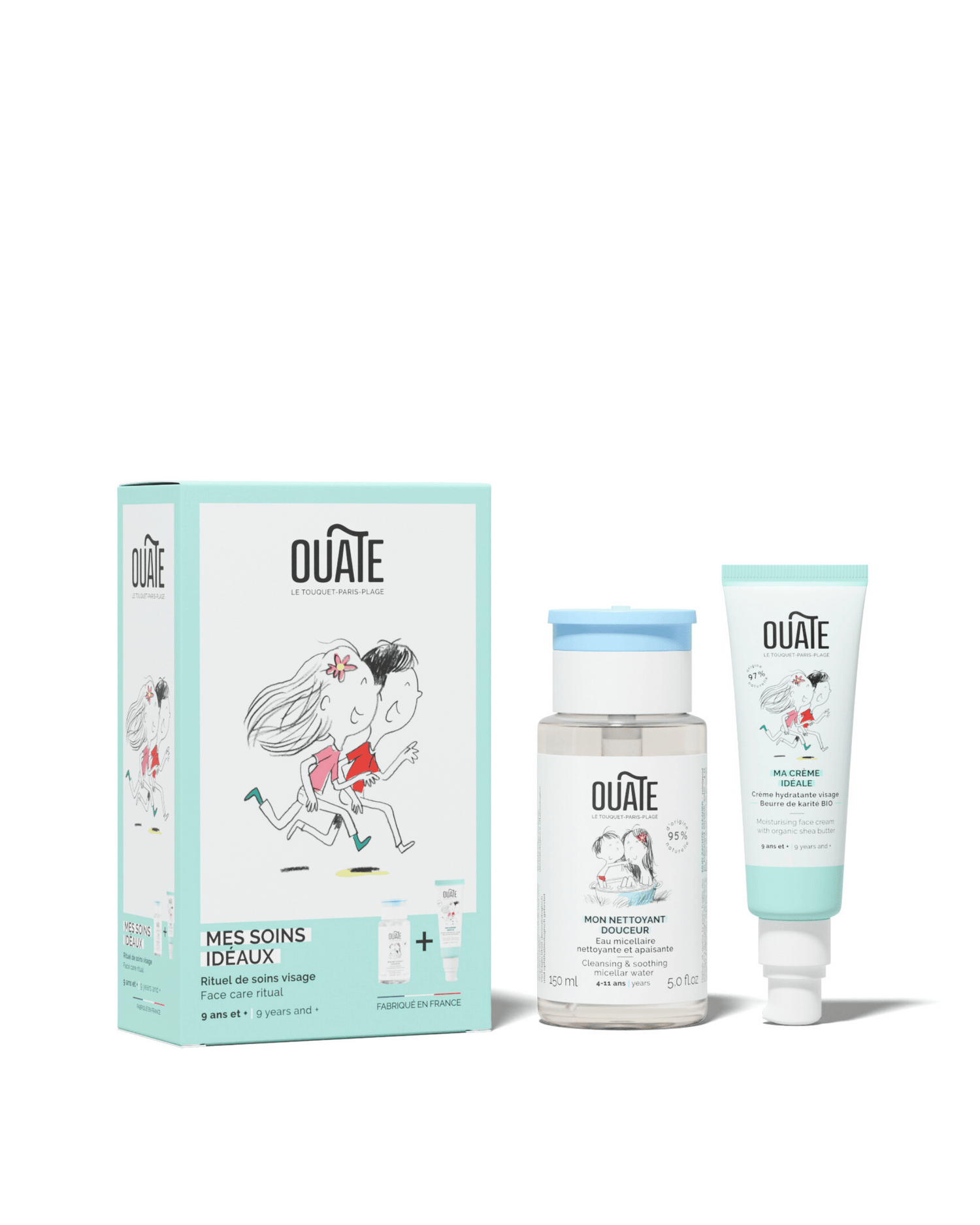 OUATE - Coffret beauté 9 ans et + - Eau nettoyante et crème visage